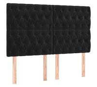 vidaXL Tête de Lit à LED Meuble de Chambre à Coucher Accessoire de Lit Double Tête de Cadre de Lit Intérieur Noir 160x7x118/128 cm Velours