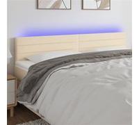 vidaXL Tête de lit à LED Crème 180x5x78/88 cm Tissu