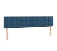 vidaXL Tête de Lit à LED Meuble de Chambre à Coucher Accessoire de Lit Double Tête de Cadre de Lit Intérieur Bleu Foncé 160x5x78/88 cm Velours