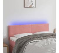 vidaXL Tête de lit LED velours rose d'intérieur 144x5x78/88 cm pour lit double