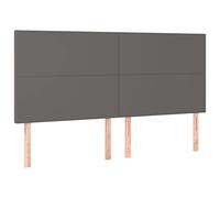 vidaXL Tête de Lit à LED Meuble de Chambre à Coucher Accessoire de Lit Double Tête de Cadre de Lit Intérieur Gris 200x5x118/128 cm Similicuir