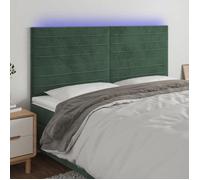 vidaXL Tête de Lit à LED Meuble de Chambre à Coucher Accessoire de Lit Double Tête de Cadre de Lit Intérieur Vert Foncé 3122621