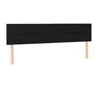 vidaXL Tête de Lit à LED Meuble de Chambre à Coucher Accessoire de Lit Double Tête de Cadre de Lit Intérieur Noir 200x5x78/88 cm Tissu