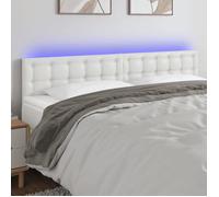 vidaXL Tête de Lit à LED Meuble de Chambre à Coucher Accessoire de Lit Double Tête de Cadre de Lit Intérieur Blanc 3121715