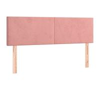vidaXL Tête de Lit à LED Meuble de Chambre à Coucher Accessoire de Lit Double Tête de Cadre de Lit Intérieur Rose 144x5x78/88 cm Velours