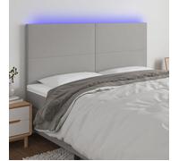 vidaXL Tête de Lit à LED Meuble de Chambre à Coucher Accessoire de Lit Double Tête de Cadre de Lit Intérieur Gris Clair 3122158