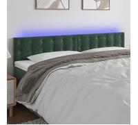 vidaXL Tête de Lit à LED Meuble de Chambre à Coucher Accessoire de Lit Double Tête de Cadre de Lit Intérieur Vert Foncé 3122109