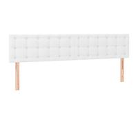 vidaXL Tête de Lit à LED Meuble de Chambre à Coucher Accessoire de Lit Double Tête de Cadre de Lit Intérieur Blanc 160x5x78/88 cm Similicuir