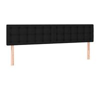 vidaXL Tête de Lit à LED Meuble de Chambre à Coucher Accessoire de Lit Double Tête de Cadre de Lit Intérieur Noir 160x5x78/88 cm Tissu