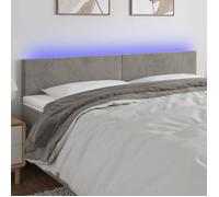 vidaXL Tête de lit LED en velours 160x5x78/88 cm Gris clair