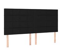 vidaXL Tête de lit à LED 180x5x118/128 cm Tissu noir