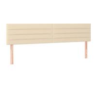 vidaXL Tête de Lit à LED Meuble de Chambre à Coucher Accessoire de Lit Double Tête de Cadre de Lit Intérieur Crème 200x5x78/88 cm Tissu