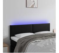 vidaXL Tête de Lit à LED Meuble de Chambre à Coucher Accessoire de Lit Double Tête de Cadre de Lit Intérieur Noir 3121422