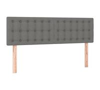 vidaXL Tête de lit à LED Gris foncé 144x5x78/88 cm Tissu