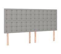 vidaXL Tête de Lit à LED Meuble de Chambre à Coucher Accessoire de Lit Double Tête de Cadre de Lit Intérieur Gris Clair 200x5x118/128 cm Tissu