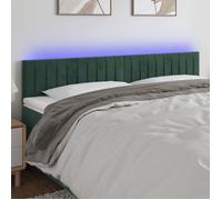 Vidaxl Tête De Lit À Led Vert Foncé 160x5x78/88 Cm Velours Vert