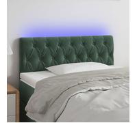 vidaXL Tête de Lit à LED Meuble de Chambre à Coucher Accessoire de Lit Simple Tête de Cadre de Lit Intérieur Vert Foncé 3121987