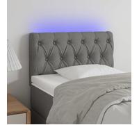 vidaXL Tête de Lit à LED Meuble de Chambre à Coucher Accessoire de Lit Simple Tête de Cadre de Lit Intérieur Gris Foncé 3121923