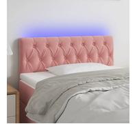 vidaXL Tête de Lit à LED Meuble de Chambre à Coucher Accessoire de Lit Simple Tête de Cadre de Lit Intérieur Rose 90x7x78/88 3121989