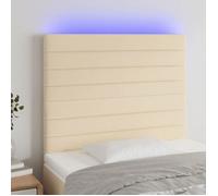 vidaXL Tête de lit à LED Tissu 80x5x118/128 cm Crème