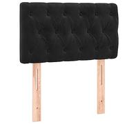 vidaXL Tête de Lit à LED Meuble de Chambre à Coucher Accessoire de Lit Simple Tête de Cadre de Lit Intérieur Noir 80x7x78/88 cm Velours