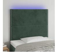 vidaXL Tête de Lit à LED Meuble de Chambre à Coucher Accessoire de Lit Simple Tête de Cadre de Lit Intérieur Vert Foncé 3122329