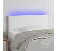 vidaXL Tête de Lit à LED Meuble de Chambre à Coucher Accessoire de Lit Simple Tête de Cadre de Lit Intérieur Blanc 3121417