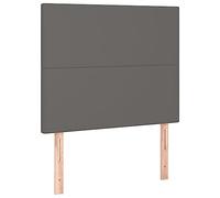 vidaXL Tête de Lit à LED Meuble de Chambre à Coucher Accessoire de Lit Simple Tête de Cadre de Lit Intérieur Gris 100x5x118/128 cm Similicuir