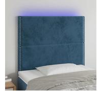 vidaXL Tête de Lit à LED Meuble de Chambre à Coucher Accessoire de Lit Simple Tête de Cadre de Lit Intérieur Bleu Foncé 3122324