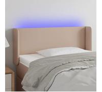 vidaXL Tête de Lit à LED Meuble de Chambre à Coucher Accessoire de Lit Simple Tête de Cadre de Lit Intérieur Cappuccino 3123033