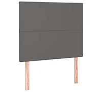 vidaXL Tête de Lit à LED Meuble de Chambre à Coucher Accessoire de Lit Simple Tête de Cadre de Lit Intérieur Gris 100x5x118/128 cm Similicuir