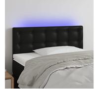 vidaXL Tête de Lit à LED Meuble de Chambre à Coucher Accessoire de Lit Simple Tête de Cadre de Lit Intérieur Noir 3121696