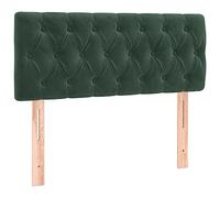 vidaXL Tête de Lit à LED Meuble de Chambre à Coucher Accessoire de Lit Simple Tête de Cadre de Lit Intérieur Vert Foncé 90x7x78/88 cm Velours