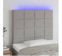 vidaXL Tête de Lit à LED Meuble de Chambre à Coucher Accessoire de Lit Simple Tête de Cadre de Lit Intérieur Gris Clair 3122398