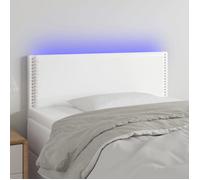 vidaXL Tête de Lit à LED Meuble de Chambre à Coucher Accessoire de Lit Simple Tête de Cadre de Lit Intérieur Blanc 3121545