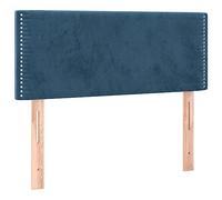 vidaXL Tête de Lit à LED Meuble de Chambre à Coucher Accessoire de Lit Simple Tête de Cadre de Lit Intérieur Bleu Foncé 90x5x78/88 cm Velours