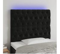 vidaXL Tête de Lit à LED Meuble de Chambre à Coucher Accessoire de Lit Simple Tête de Cadre de Lit Intérieur Noir 3122798