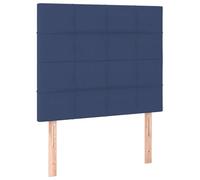 vidaXL Tête de Lit à LED Meuble de Chambre à Coucher Accessoire de Lit Simple Tête de Cadre de Lit Intérieur Bleu 90x5x118/128 cm Tissu