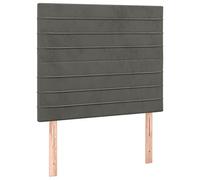 vidaXL Tête de lit à LED pour lit simple Velours Gris foncé 90x5x118/128 cm