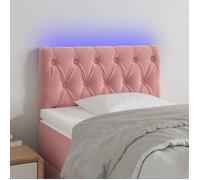 vidaXL Tête de lit à LED Velours rose 80x7x78/88 cm