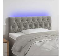 vidaXL Tête de lit LED 90x7x78/88 cm Velours gris clair 3121984