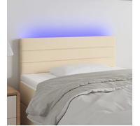 vidaXL Tête de Lit à LED Meuble de Chambre à Coucher Accessoire de Lit Simple Tête de Cadre de Lit Intérieur Crème 3121731