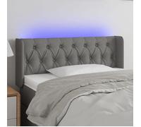 vidaXL Tête de lit à LED 103x16x78/88 cm Tissu Gris foncé