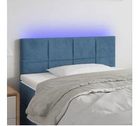 vidaXL Tête de Lit à LED Meuble de Chambre à Coucher Accessoire de Lit Simple Tête de Cadre de Lit Intérieur Bleu Foncé 3121646