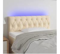 vidaXL Tête de Lit à LED Meuble de Chambre à Coucher Accessoire de Lit Simple Tête de Cadre de Lit Intérieur Crème 3121935