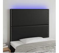 vidaXL Tête de Lit à LED Meuble de Chambre à Coucher Accessoire de Lit Simple Tête de Cadre de Lit Intérieur Noir 3122362