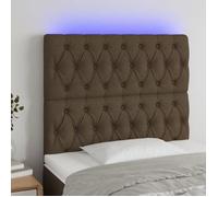 vidaXL Tête de Lit à LED Meuble de Chambre à Coucher Accessoire de Lit Simple Tête de Cadre de Lit Intérieur Marron Foncé 3122745