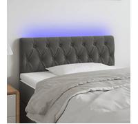 vidaXL Tête de lit à LED Velours Gris foncé 90x7x78/88 cm