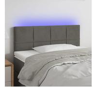 Vidaxl Tête De Lit À Led Gris Foncé 100x5x78/88 Cm Velours Gris