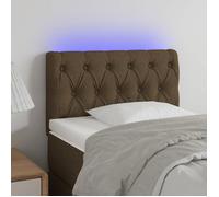 vidaXL Tête de Lit à LED Meuble de Chambre à Coucher Accessoire de Lit Simple Tête de Cadre de Lit Intérieur Marron Foncé 3121925